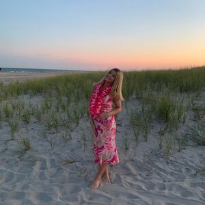 Pink and White Floral Dress